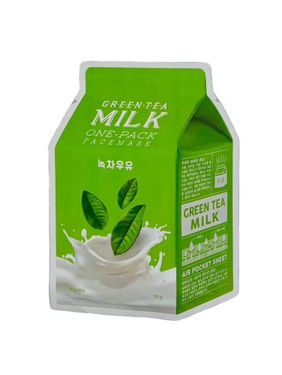 (A'PIEU) Milk One Pack Sheet Masks Green Tea Milk